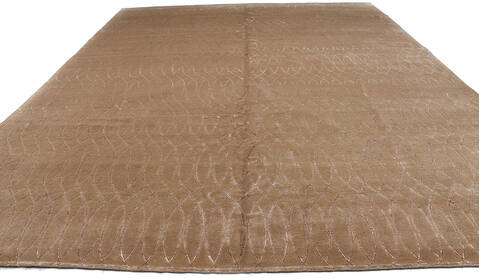 Modern-Contemporary Brown Hand Knotted 910 X 1210 Area Rug 254-147487 Image 8