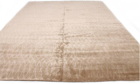 Modern-Contemporary Brown Hand Knotted 910 X 1210 Area Rug 254-147487 Image 9