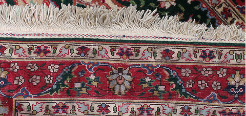 Tabriz Green Runner Hand Knotted 30 X 152 Area Rug 254-147489 Image 1