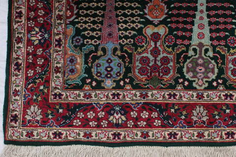 Tabriz Green Runner Hand Knotted 30 X 152 Area Rug 254-147489 Image 4