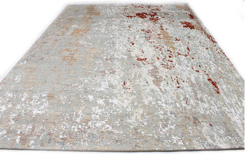 Modern-Contemporary Grey Hand Knotted 90 X 120 Area Rug 254-147490 Image 3