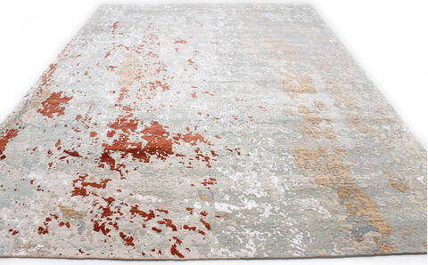 Modern-Contemporary Grey Hand Knotted 90 X 120 Area Rug 254-147490 Image 4