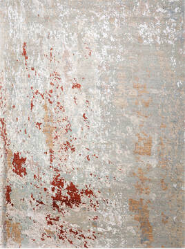 Modern-Contemporary Grey Hand Knotted 9'0" X 12'0"  Area Rug 254-147490