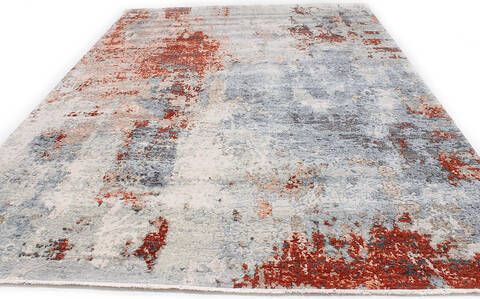 Modern-Contemporary Grey Hand Knotted 90 X 120 Area Rug 254-147491 Image 4