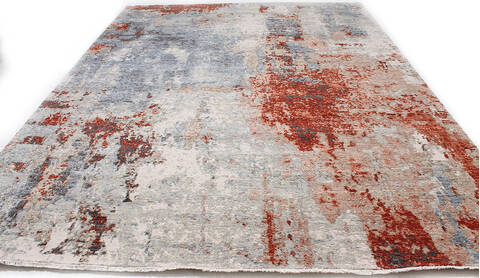 Modern-Contemporary Grey Hand Knotted 90 X 120 Area Rug 254-147491 Image 5