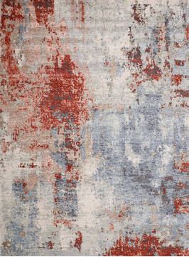 Modern-Contemporary Grey Hand Knotted 9'0" X 12'0"  Area Rug 254-147491