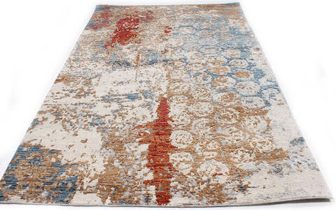 Modern-Contemporary Grey Hand Knotted 50 X 80 Area Rug 254-147493 Image 4