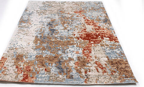 Modern-Contemporary Grey Hand Knotted 44 X 62 Area Rug 254-147495 Image 3