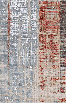 Modern-Contemporary Grey Hand Knotted 4'1" X 6'3"  Area Rug 254-147496