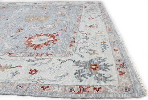 Agra Grey Hand Knotted 100 X 140 Area Rug 254-147497 Image 3