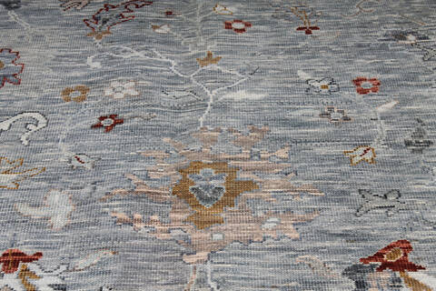 Agra Grey Hand Knotted 100 X 140 Area Rug 254-147497 Image 6