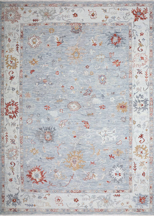 Agra Grey Hand Knotted 100 X 140 Area Rug 254-147497 Image 0