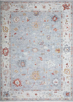 Bliss Rugs Transitional 5x7 Area Rug (5'1'' x 7'3'') Floral Aqua, Light Red Indoor Outdoor Rectangle Easy to Clean