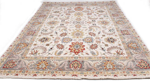 Ziegler Beige Hand Knotted 81 X 104 Area Rug 254-147502 Image 4