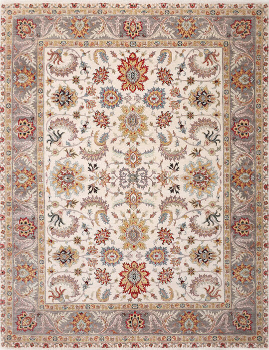 Ziegler Beige Hand Knotted 81 X 104 Area Rug 254-147502 Image 0