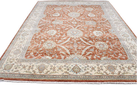 Ziegler Red Hand Knotted 81 X 102 Area Rug 254-147503 Image 5