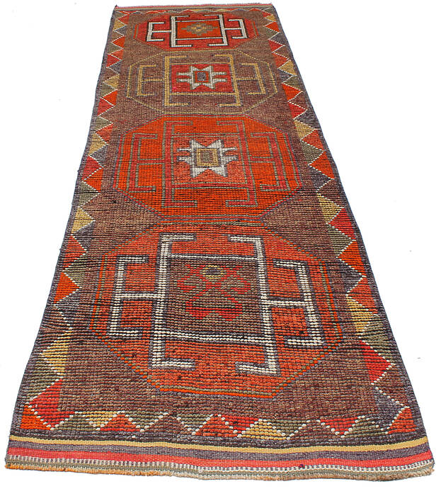 Kilim Red Runner Hand Knotted 30 X 102 Area Rug 254-147505 Image 4