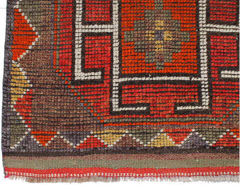Kilim Red Runner Hand Knotted 30 X 102 Area Rug 254-147505 Image 8
