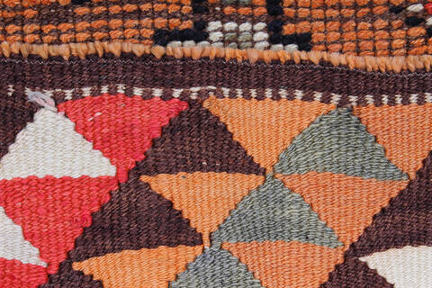 Kilim Orange Runner Hand Knotted 210 X 98 Area Rug 254-147506 Image 1