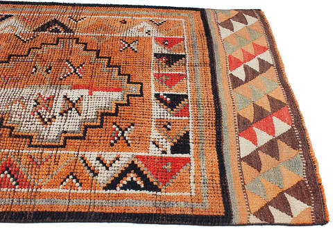 Kilim Orange Runner Hand Knotted 210 X 98 Area Rug 254-147506 Image 2