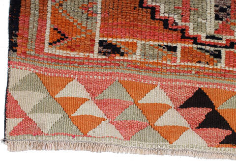 Kilim Orange Runner Hand Knotted 210 X 98 Area Rug 254-147506 Image 6