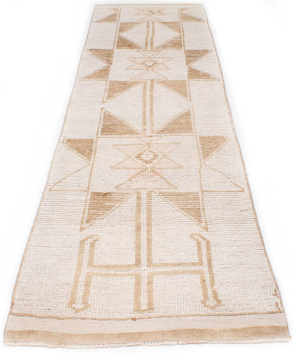 Kilim White Runner Hand Knotted 28 X 97 Area Rug 254-147507 Image 6