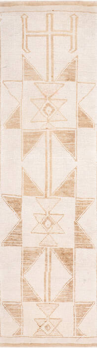 Kilim White Runner Hand Knotted 28 X 97 Area Rug 254-147507 Image 0