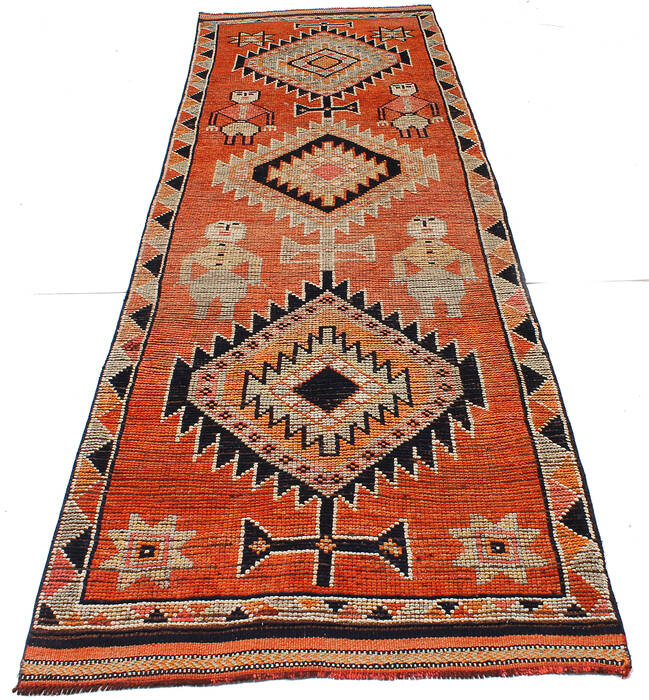 Kilim Red Runner Hand Knotted 33 X 1010 Area Rug 254-147509 Image 9