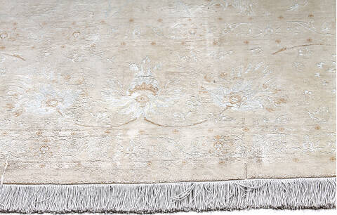 Tabriz Beige Hand Knotted 96 X 113 Area Rug 254-147510 Image 6