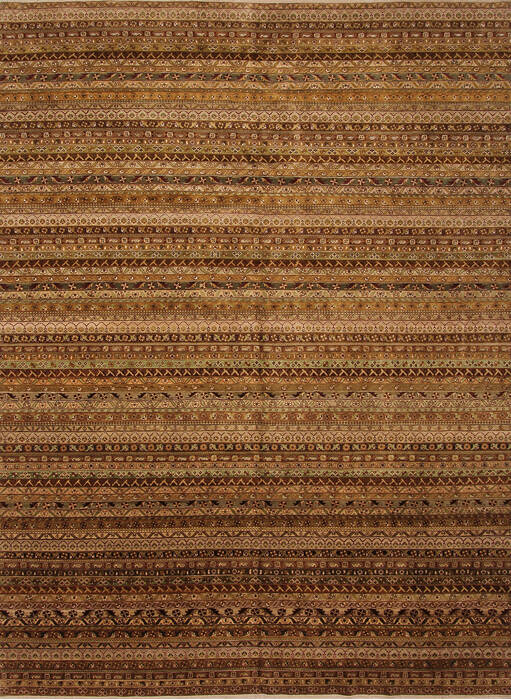 Modern-Contemporary Brown Hand Knotted 99 X 136 Area Rug 254-147514 Image 0