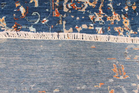 Modern-Contemporary Blue Hand Knotted 90 X 120 Area Rug 254-147515 Image 5