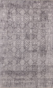 Modern-Contemporary Grey Hand Knotted 5'0" X 8'6"  Area Rug 254-147516