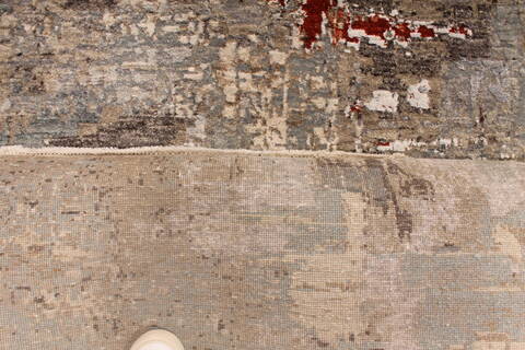 Modern-Contemporary Grey Hand Knotted 61 X 91 Area Rug 254-147520 Image 1