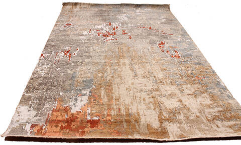 Modern-Contemporary Grey Hand Knotted 61 X 91 Area Rug 254-147520 Image 5