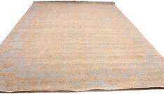 Modern-Contemporary Grey Hand Knotted 9'0" X 12'0"  Area Rug 125-147521