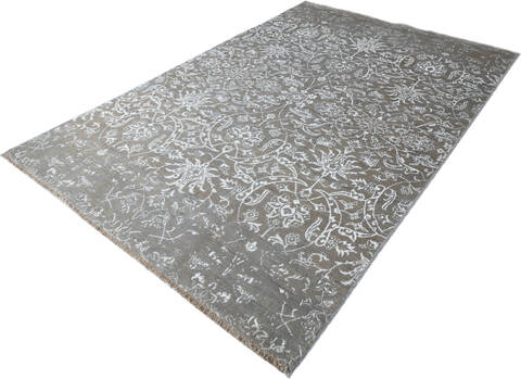 Chobi Grey Hand Knotted 64 X 91 Area Rug 700-147524 Image 2