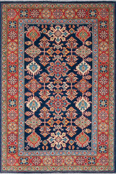 Kazak Blue Hand Knotted 3'10" X 5'8"  Area Rug 700-147529