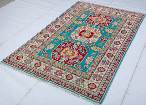 Kazak Green Hand Knotted 311 X 60 Area Rug 700-147531 Image 2