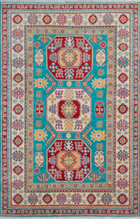 Kazak Green Hand Knotted 311 X 60 Area Rug 700-147531 Image 0