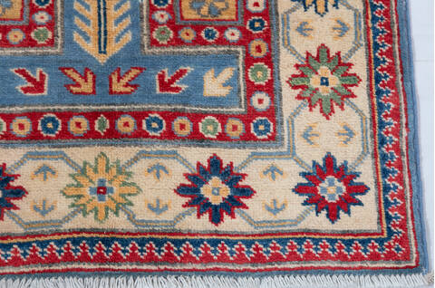 Kazak Blue Runner Hand Knotted 28 X 96 Area Rug 700-147532 Image 3
