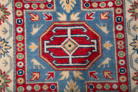 Kazak Blue Runner Hand Knotted 28 X 96 Area Rug 700-147532 Image 5