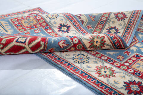 Kazak Blue Runner Hand Knotted 28 X 96 Area Rug 700-147532 Image 6