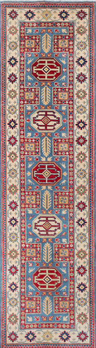 Kazak Blue Runner Hand Knotted 28 X 96 Area Rug 700-147532 Image 0