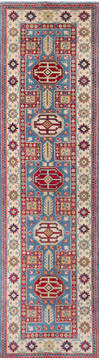 Afghan Kazak Blue Runner 10 to 12 ft Wool Carpet 147532