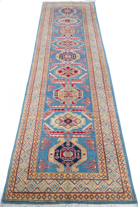 Kazak Blue Runner Hand Knotted 26 X 911 Area Rug 700-147533 Image 1
