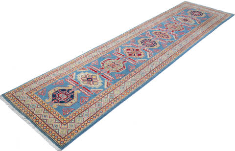 Kazak Blue Runner Hand Knotted 26 X 911 Area Rug 700-147533 Image 2