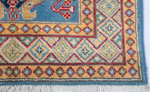 Kazak Blue Runner Hand Knotted 26 X 911 Area Rug 700-147533 Image 3