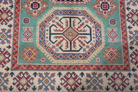Kazak Green Hand Knotted 310 X 59 Area Rug 700-147535 Image 3