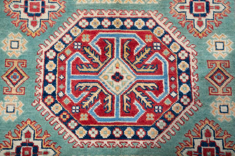 Kazak Green Hand Knotted 310 X 59 Area Rug 700-147535 Image 4