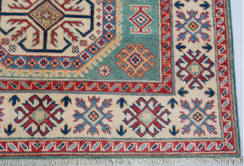 Kazak Green Hand Knotted 310 X 59 Area Rug 700-147535 Image 5